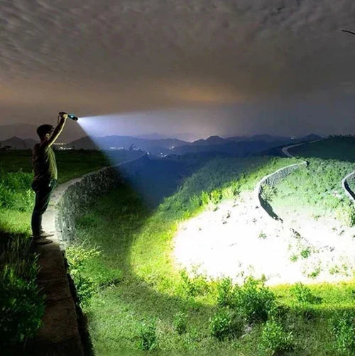 Powerful Rechargeable LED Flashlight – 10,000 Lumens for Camping and Emergencies