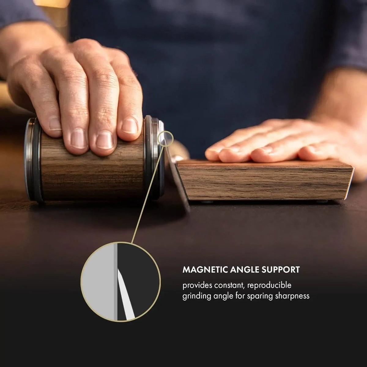 Professional Magnetic Knife Sharpener with Rolling Stone