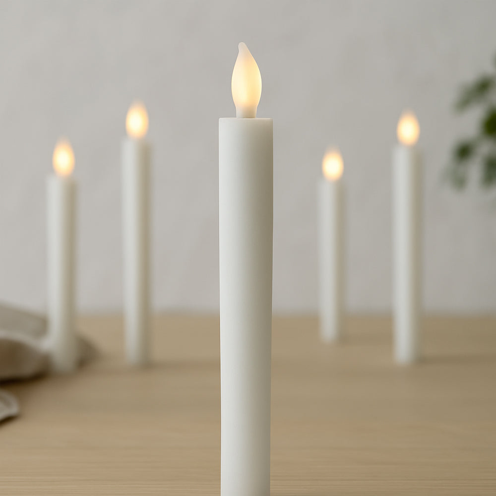 Real Wax LED Candles with Timer Function – 6-Pack – 24.5 cm