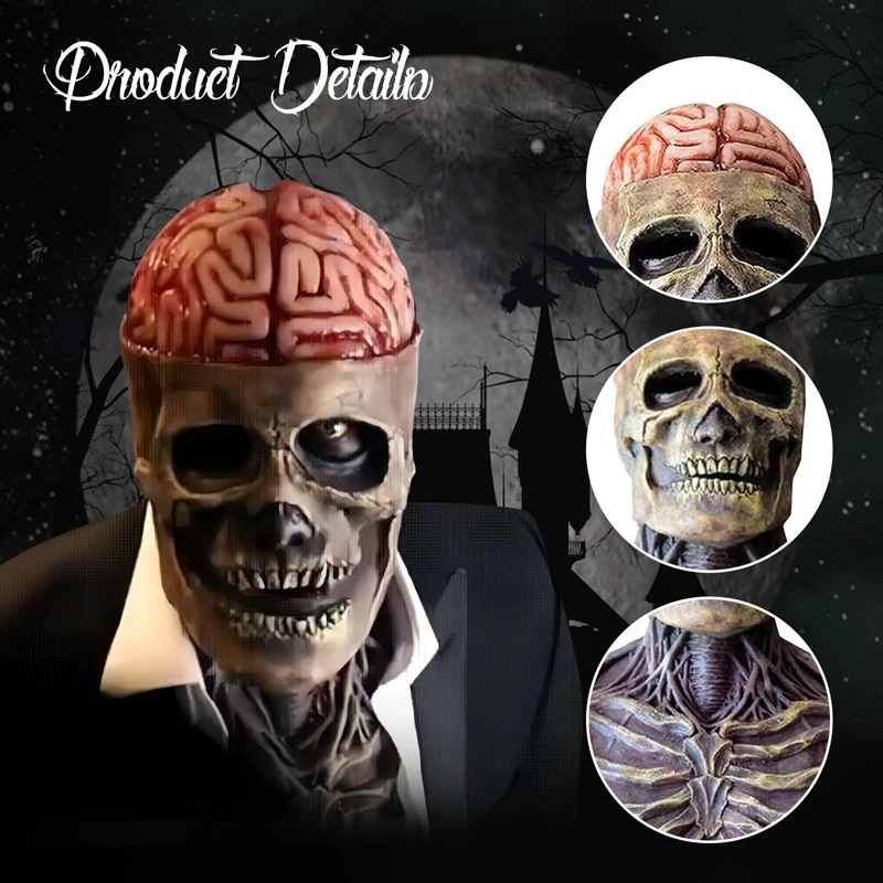 Realistic Scary Skeleton Halloween Costume Mask