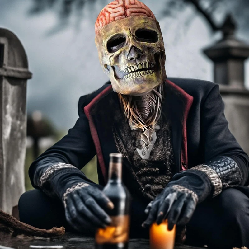 Realistic Scary Skeleton Halloween Costume Mask