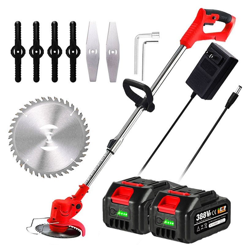 Rechargeable 24V Battery-Powered Grass Trimmer with Adjustable Telescopic Shaft and Multi-Angle Head