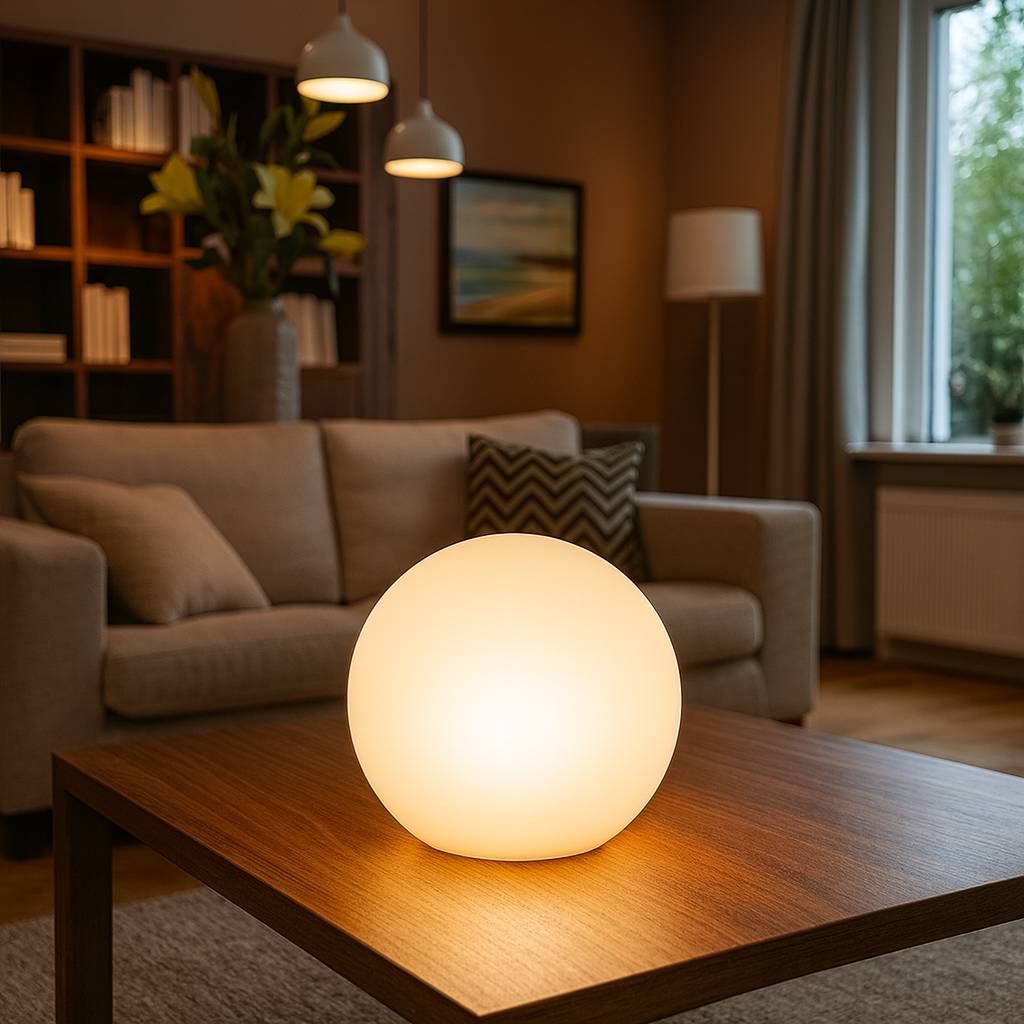 Rechargeable Cordless Spherical LED Ambient Table Lamp