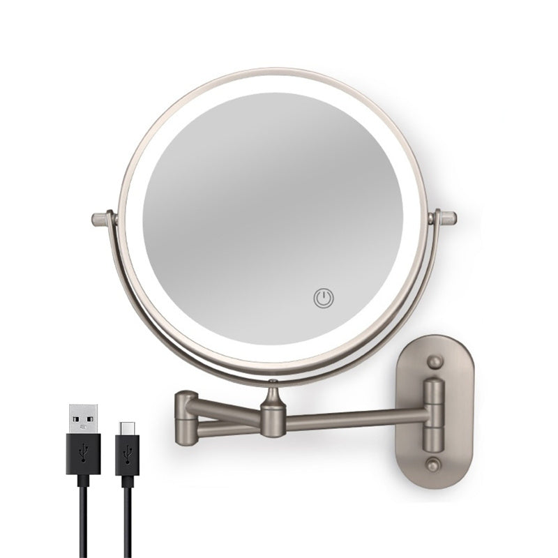 Rechargeable Wall-Mounted LED Shaving Mirror