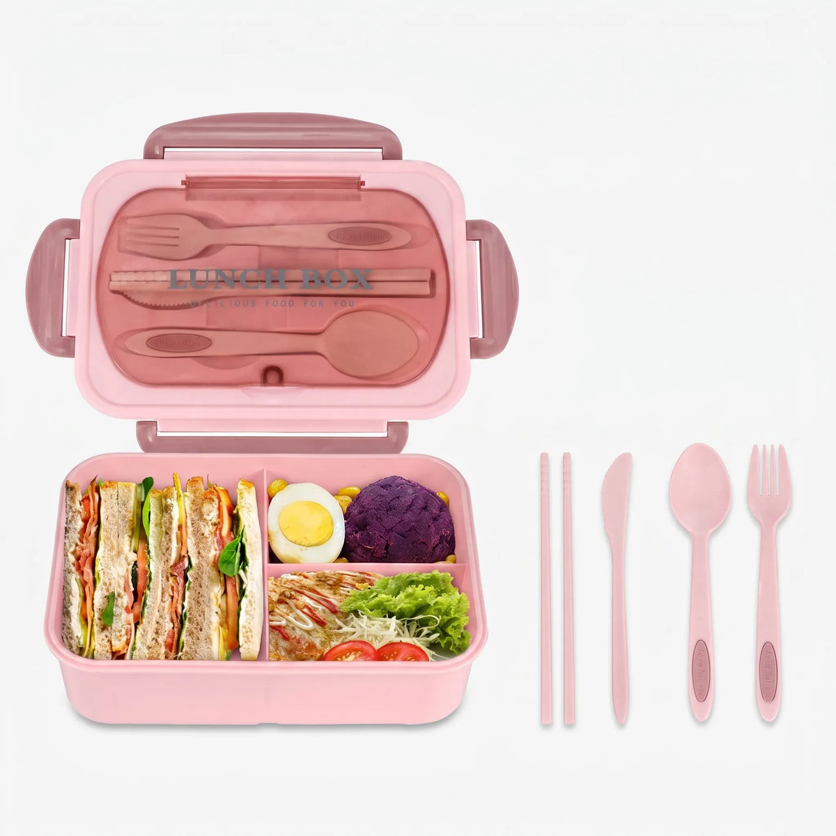 Rectangular Bento Meal Prep Box with Compartments