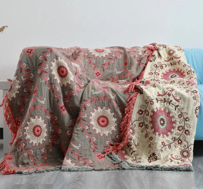 Reversible Scandinavian Bird Blanket