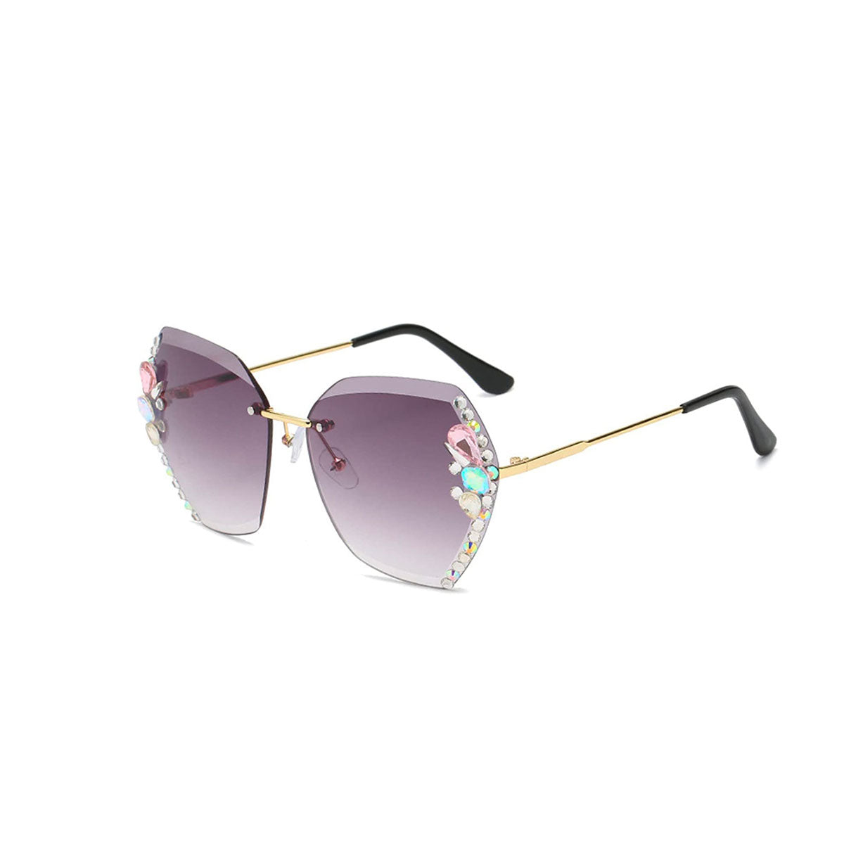 Rimless Rhinestone Sunglasses