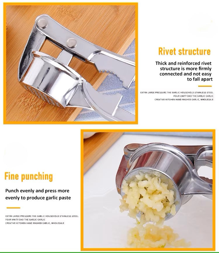 Robust Stainless Steel Garlic Press