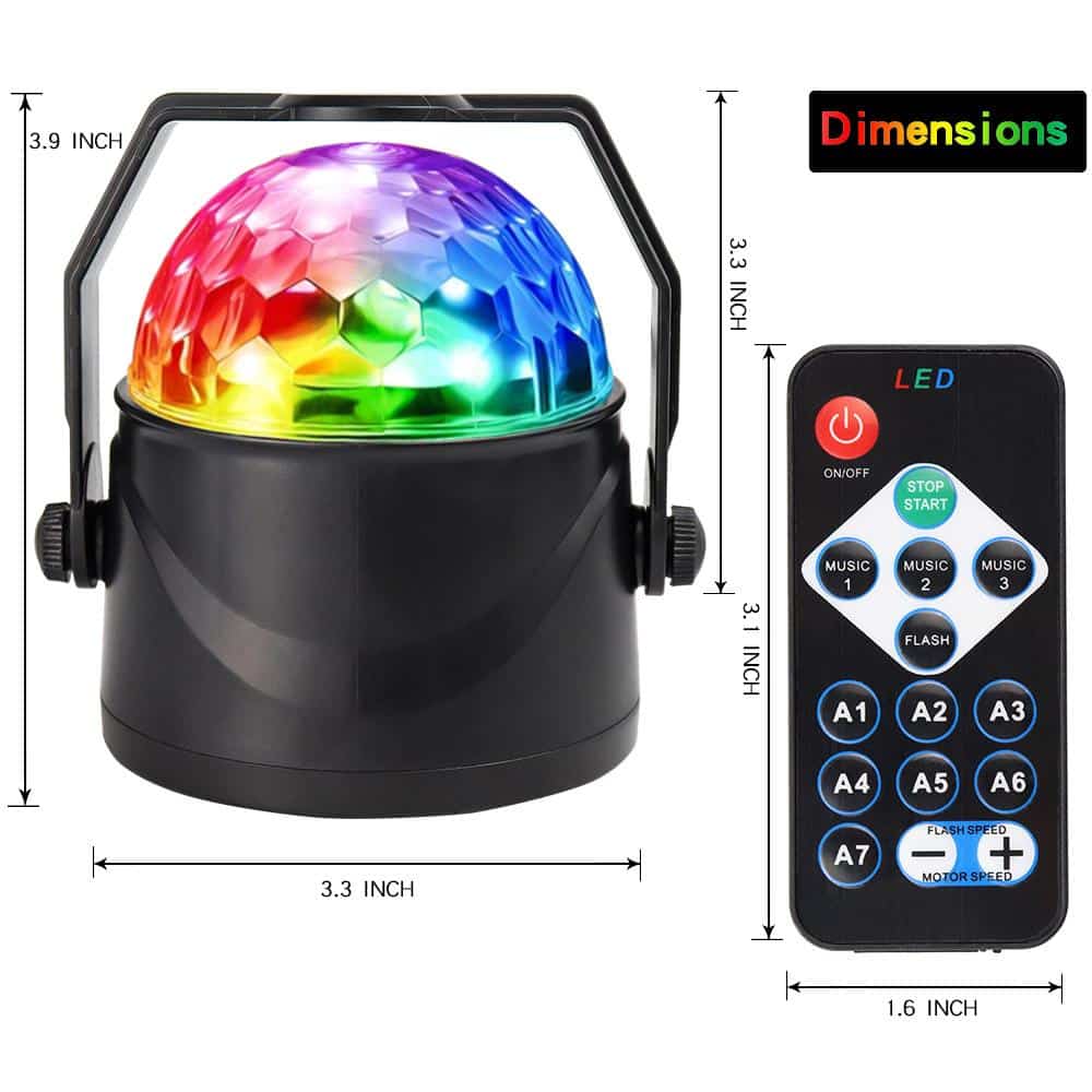 Rotating LED Disco Ball with Remote Control