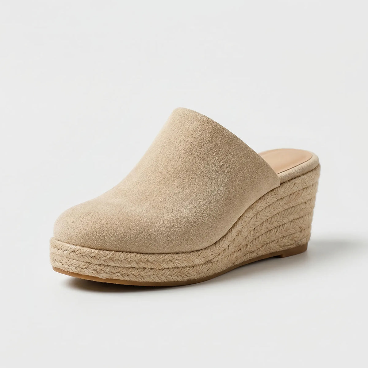 Round-Toe Slip-On Wedge Mules – Mary