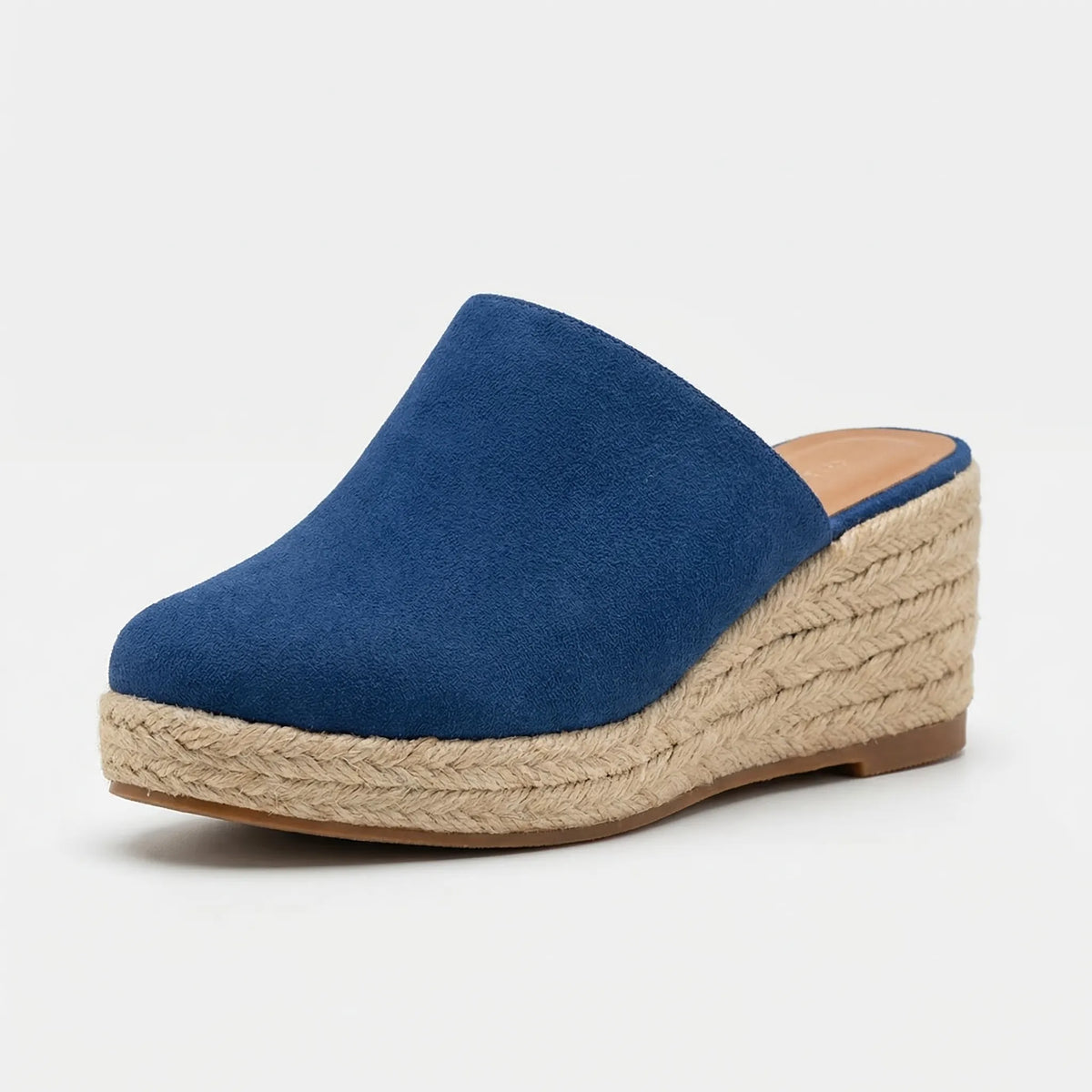 Round-Toe Slip-On Wedge Mules – Mary
