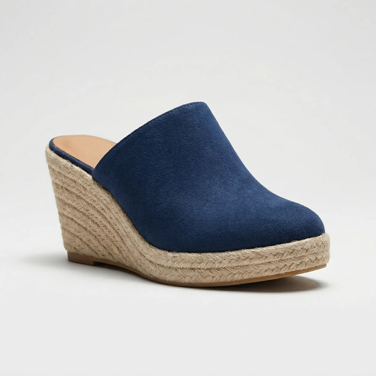Round-Toe Slip-On Wedge Mules – Mary