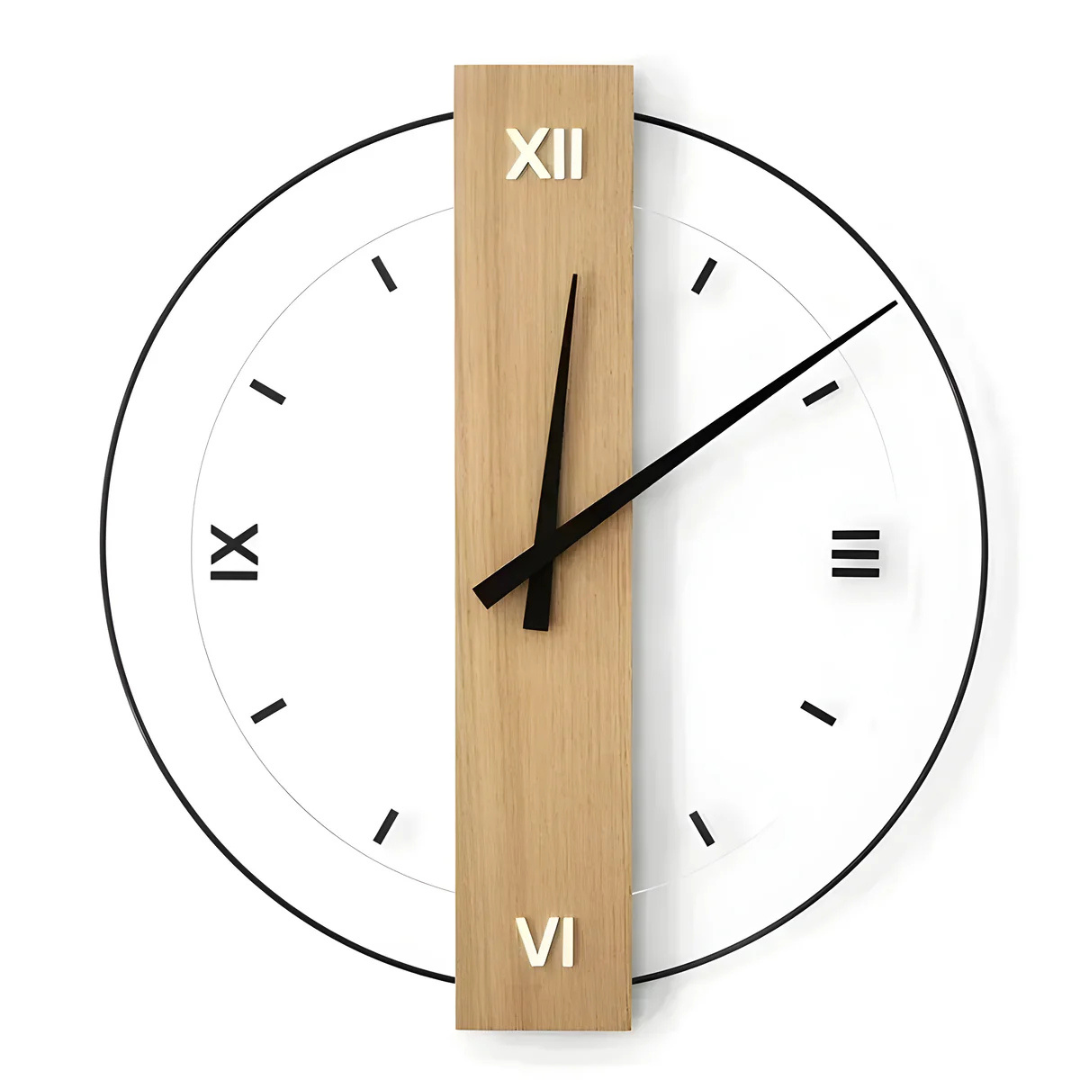 Scandinavian Wooden Design Living Room Wall Clock