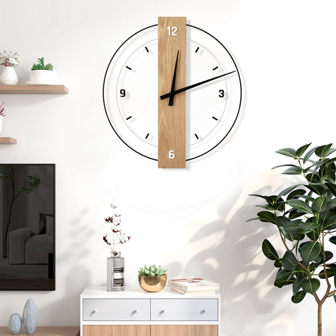 Scandinavian Wooden Design Living Room Wall Clock