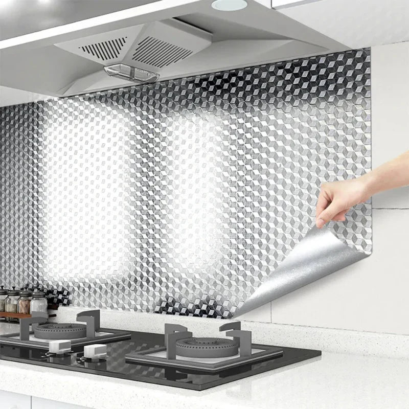 Self-Adhesive Waterproof and Oil-Proof Aluminum Kitchen Sticker Wallpaper