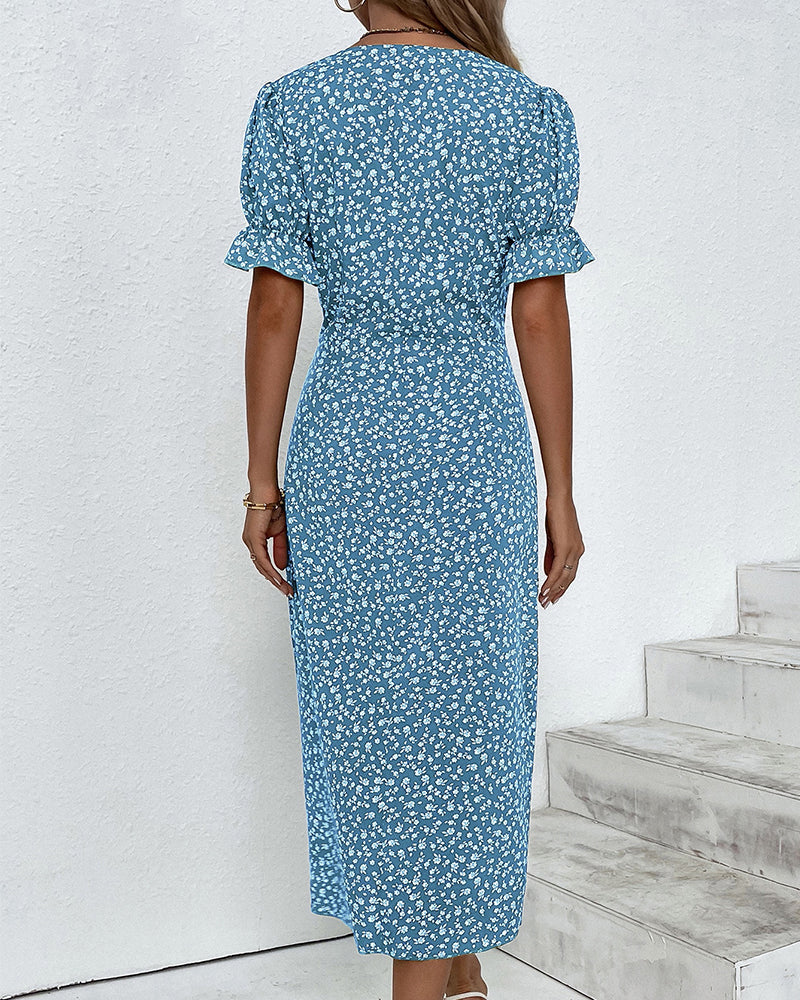 Short Sleeve Floral Dress