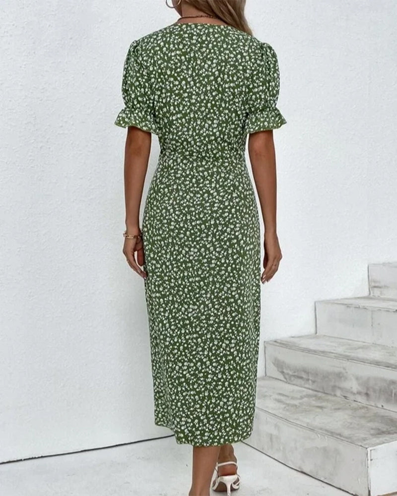 Short Sleeve Floral Dress