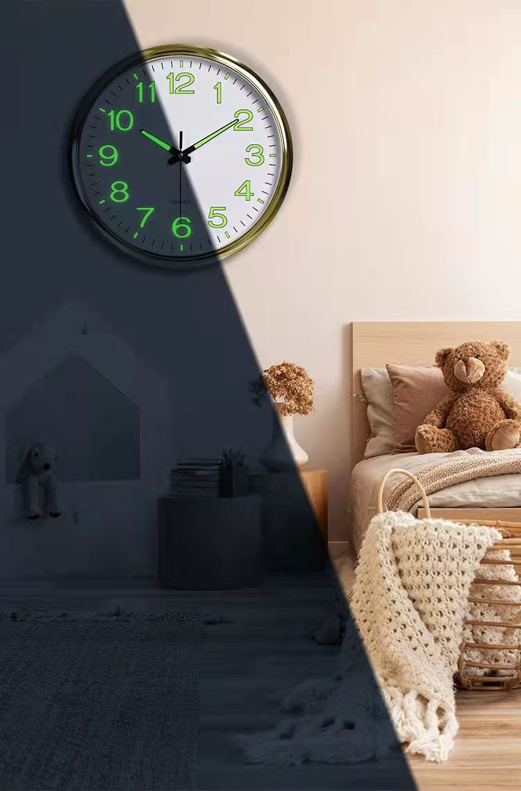 Silent Classroom Wall Clock with LED Lighting