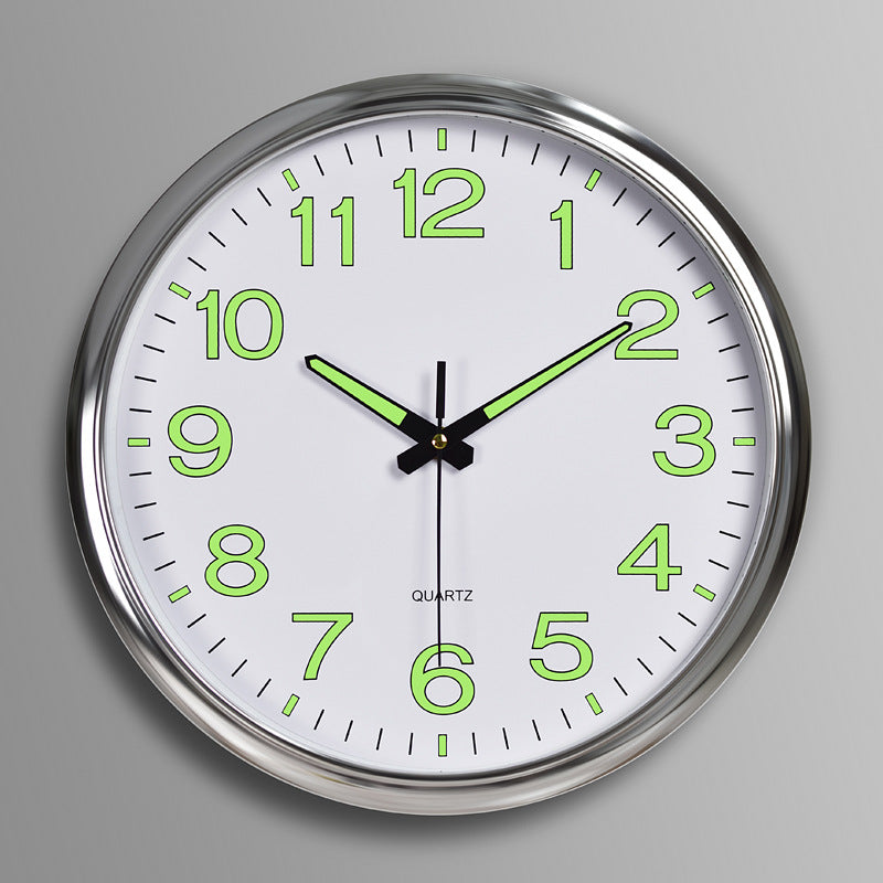 Silent Classroom Wall Clock with LED Lighting