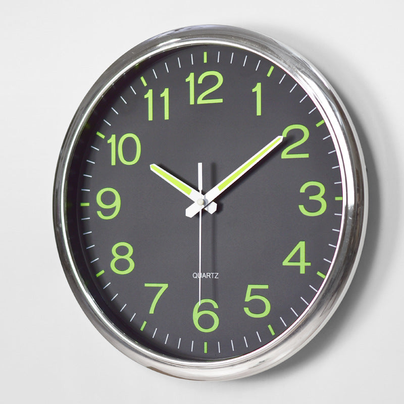 Silent Classroom Wall Clock with LED Lighting