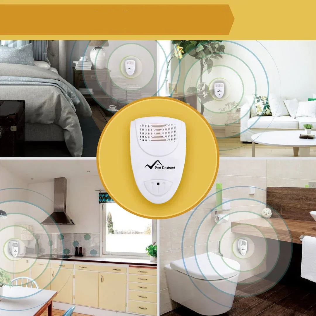 Silent Ultrasonic Bed Bug Repeller – Compact Plug-In Device with Wide Coverage of up to 111 sq m