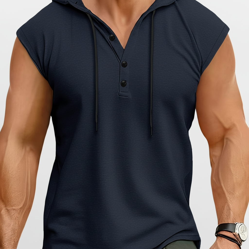 Sleeveless Henley Tank Top