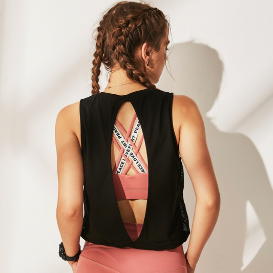 Sleeveless Sports Top with Cut-Out Back