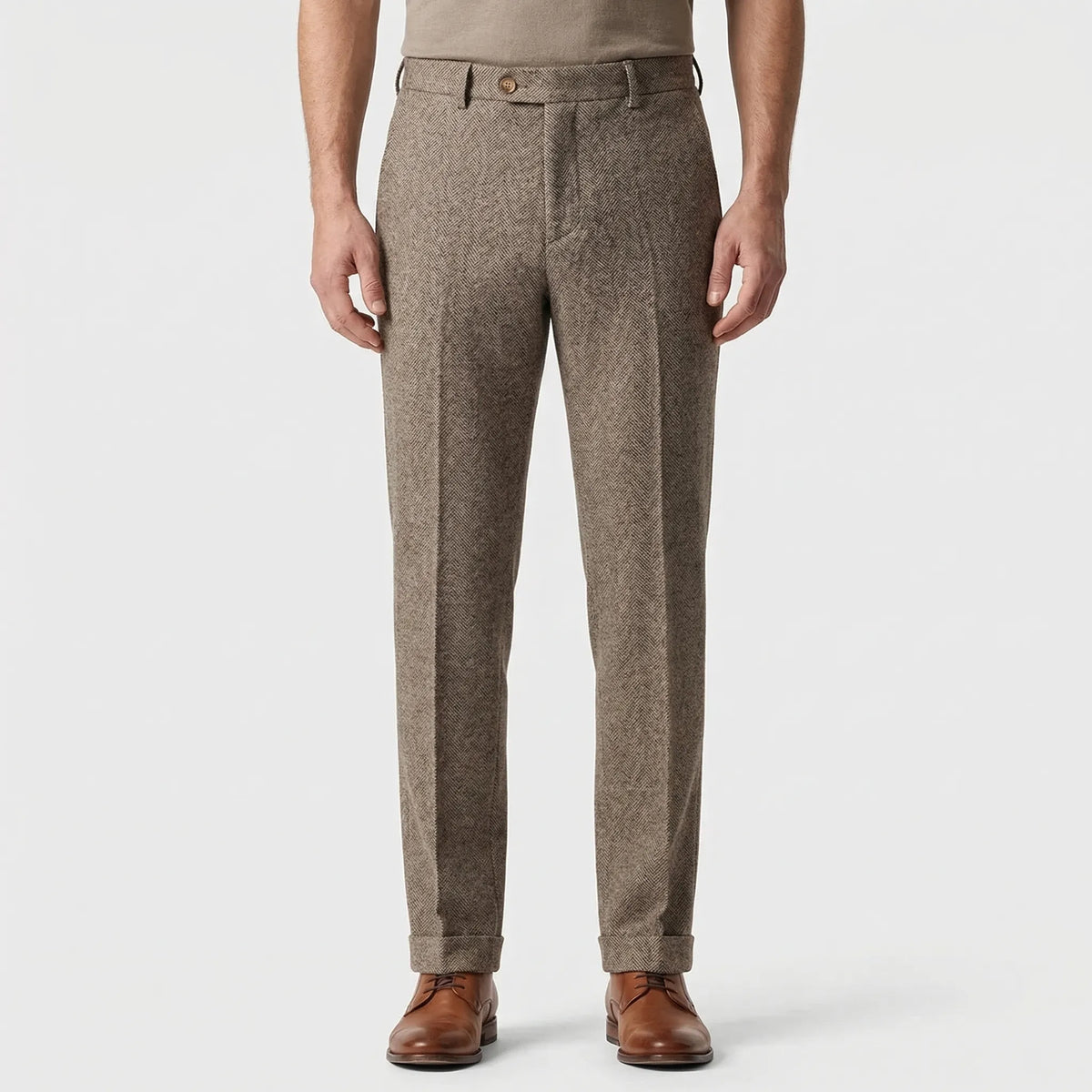 Slim-Fit Herringbone Trousers – Martin