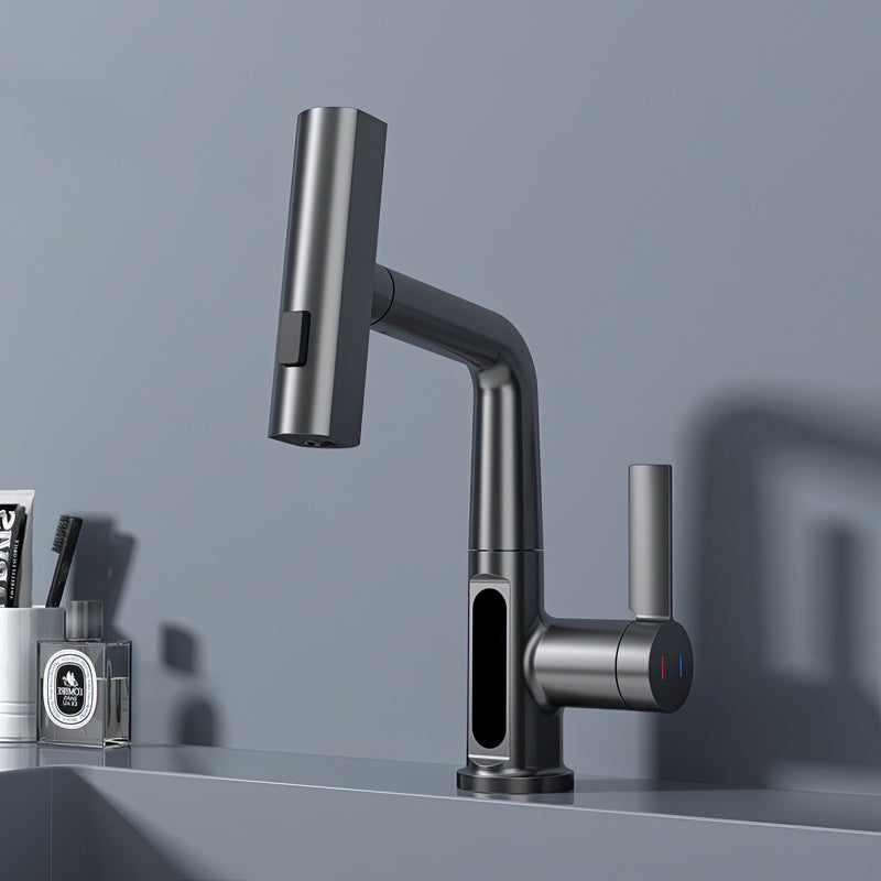 Smart Kitchen Faucet with Copper Finish, LED Display, 360° Swivel, Precise Temperature Control, and Easy Installation