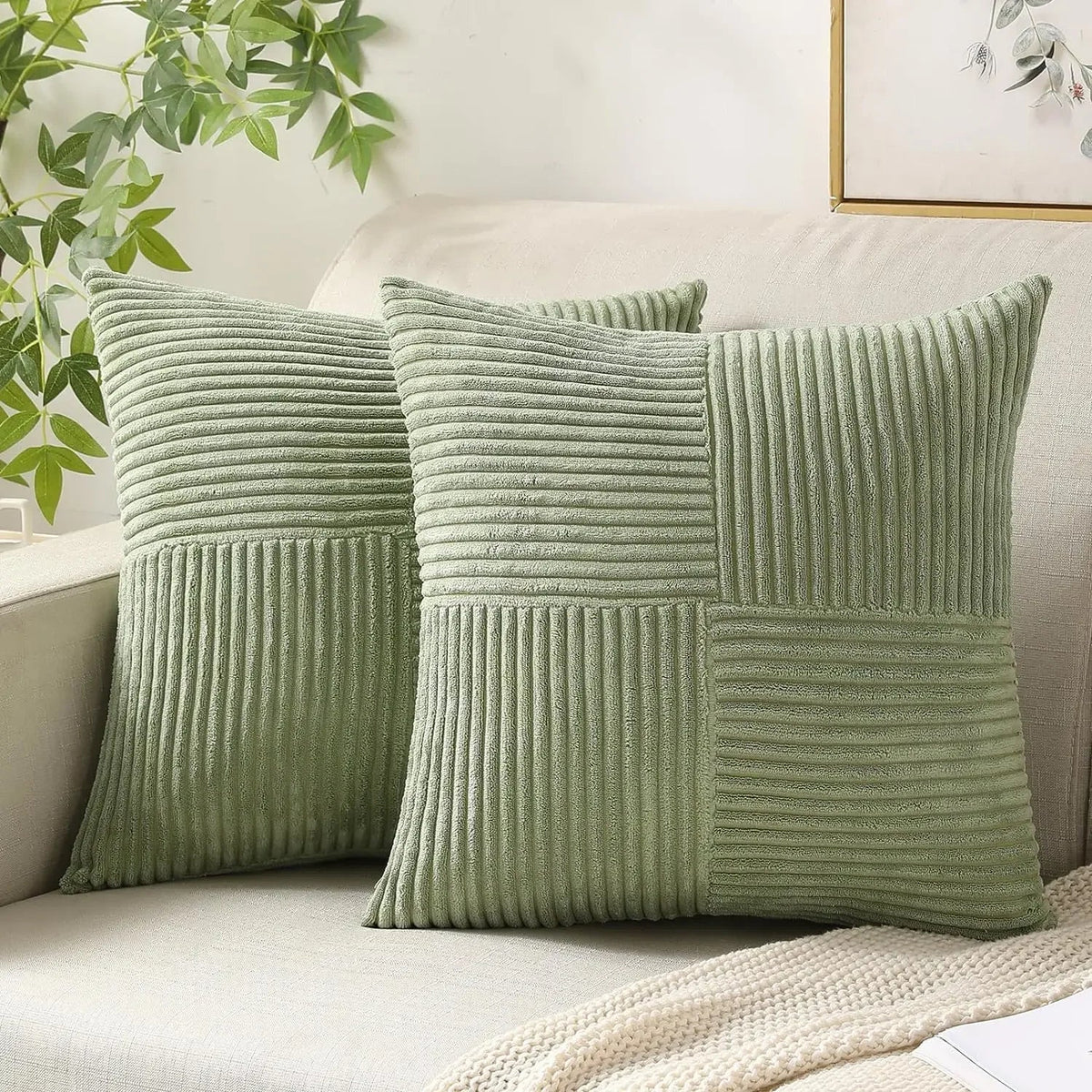 Soft Corduroy Cushion Cover Set