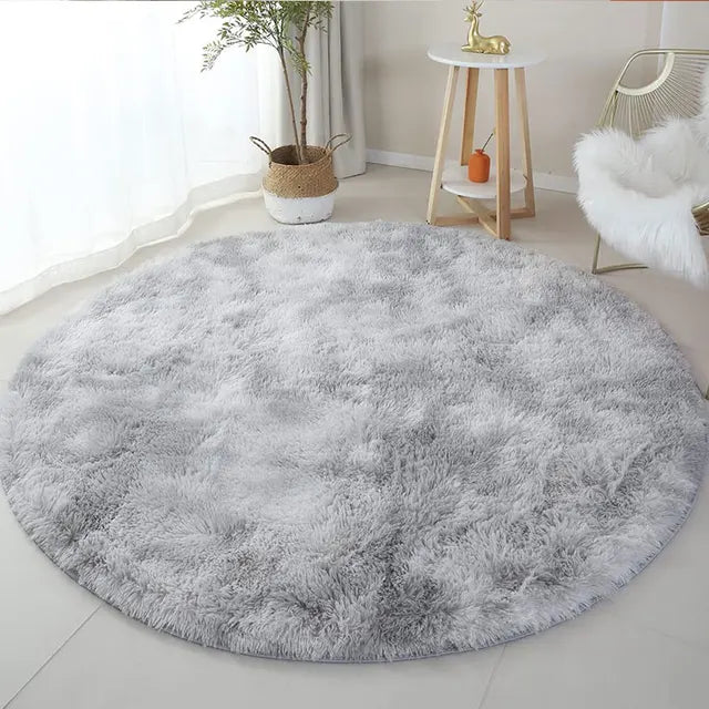 Soft Round Plush Rug - Comfortable Home Accessory