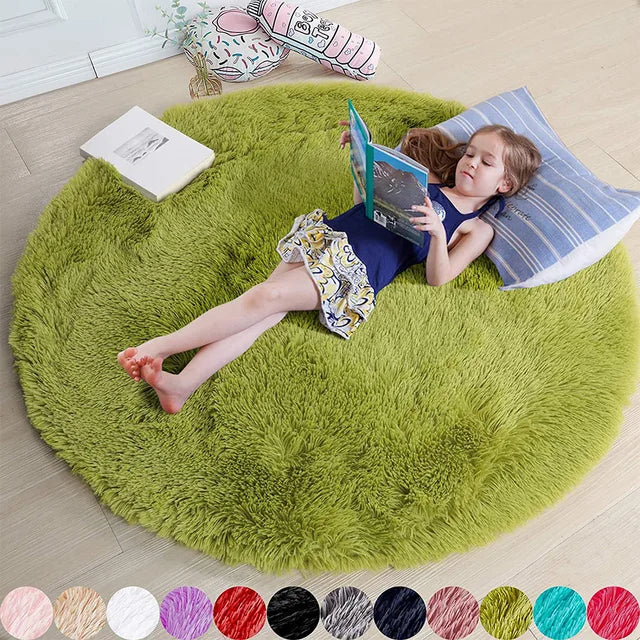 Soft Round Plush Rug - Comfortable Home Accessory