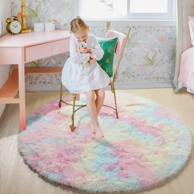 Soft Round Plush Rug - Comfortable Home Accessory