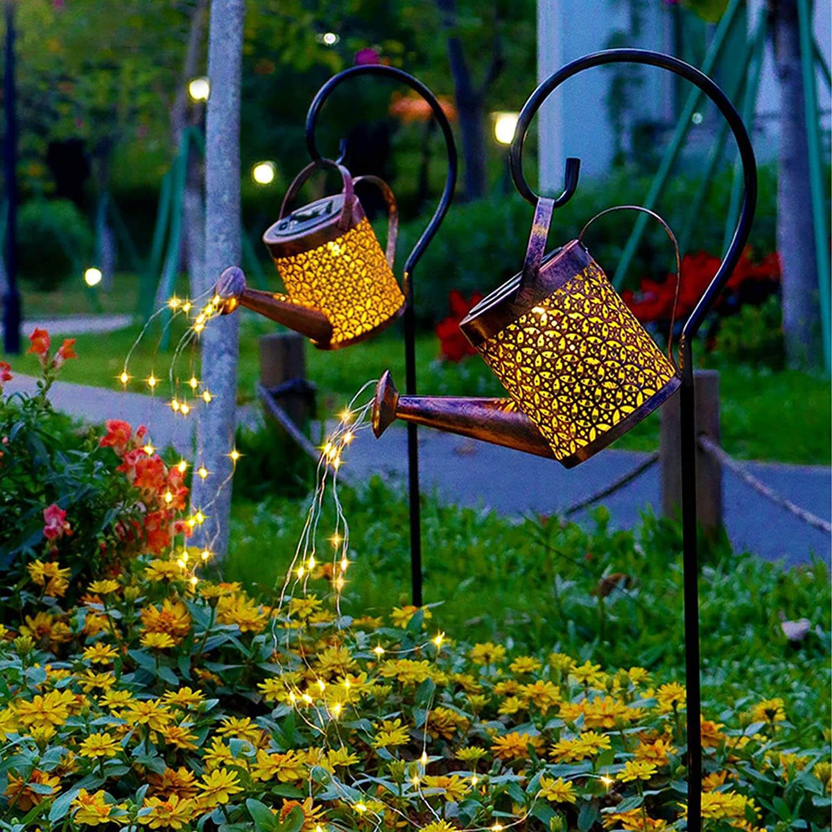 Solar-Powered Watering Can - Magical Garden Light Decoration