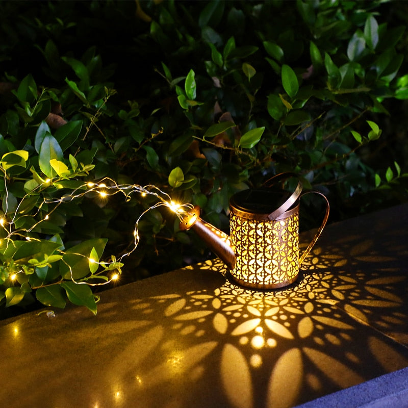 Solar-Powered Watering Can - Magical Garden Light Decoration
