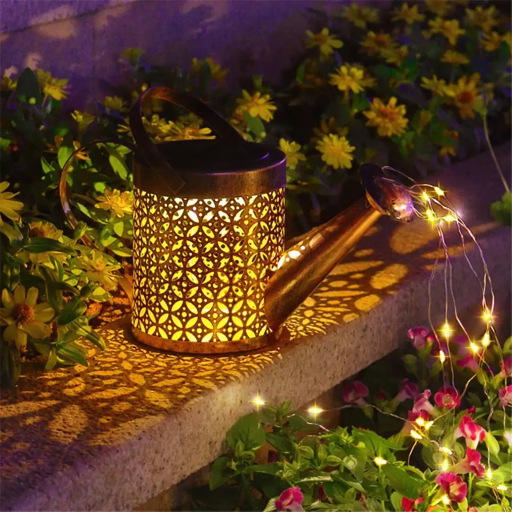 Solar-Powered Watering Can - Magical Garden Light Decoration
