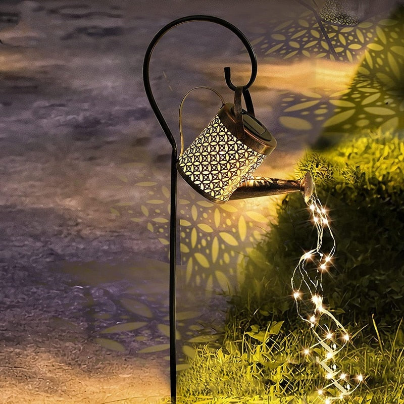 Solar-Powered Watering Can - Magical Garden Light Decoration