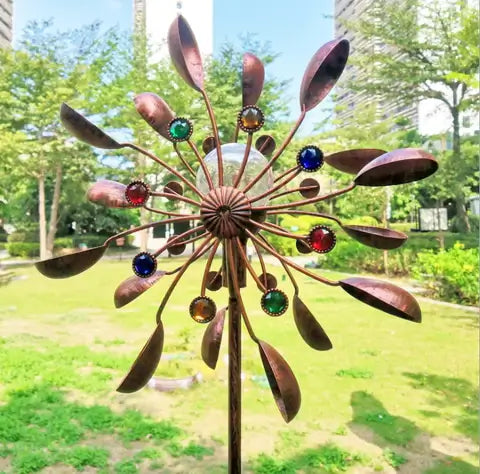 Solar-Powered Wind Spinner with Glass Globe