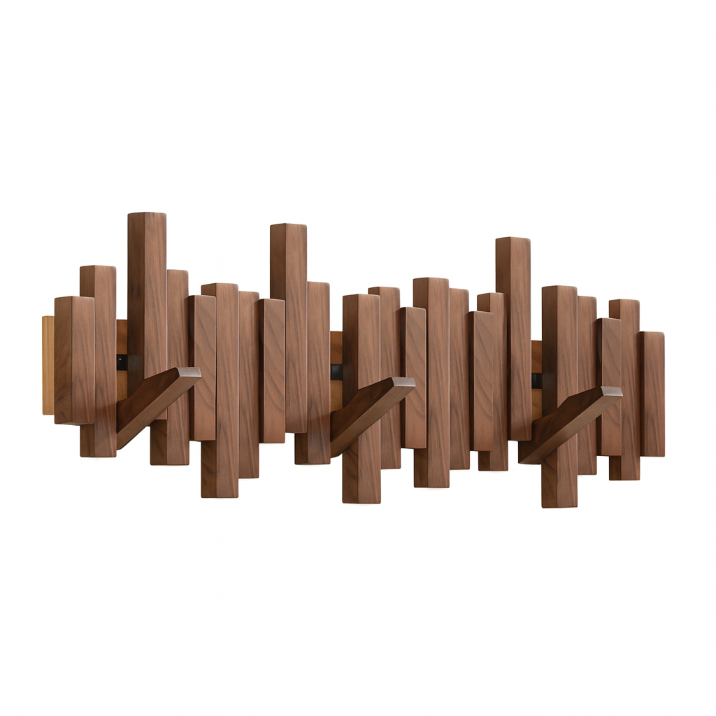 Solid Wood Piano-Design Coat Rack