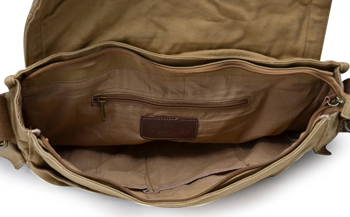 Spacious Vintage-Style Messenger Bag