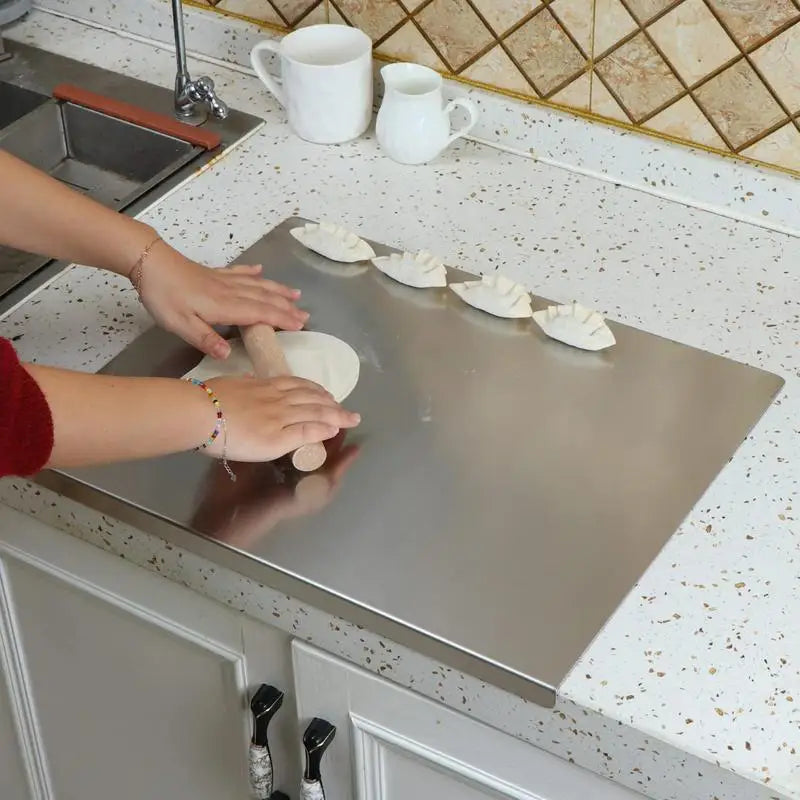 Stainless Steel Cutting Board with Non-Slip and Raised Surface