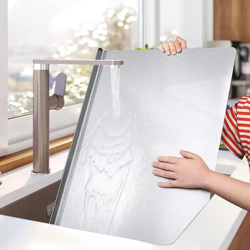Stainless Steel Cutting Board with Non-Slip and Raised Surface