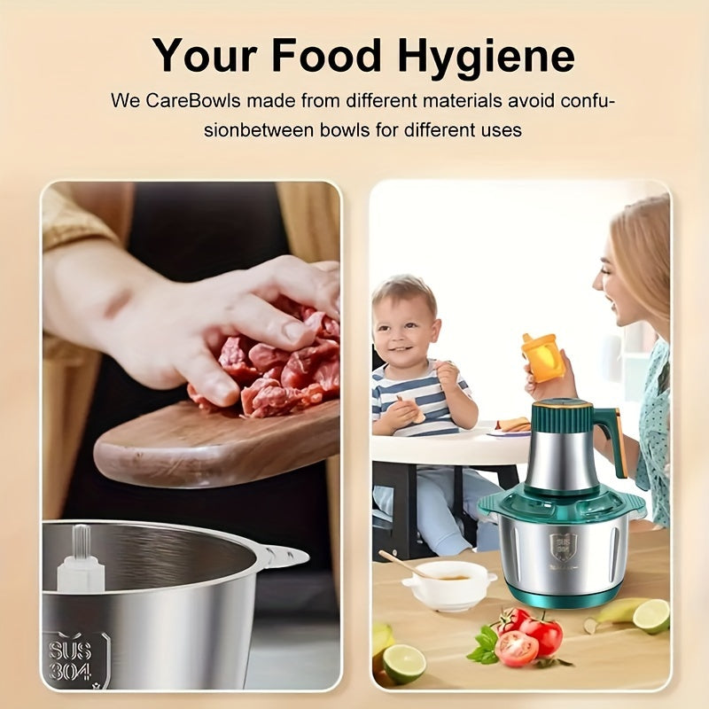 Stainless Steel Food Processor – Meat Grinder & Vegetable Chopper (5L, 5000 RPM)