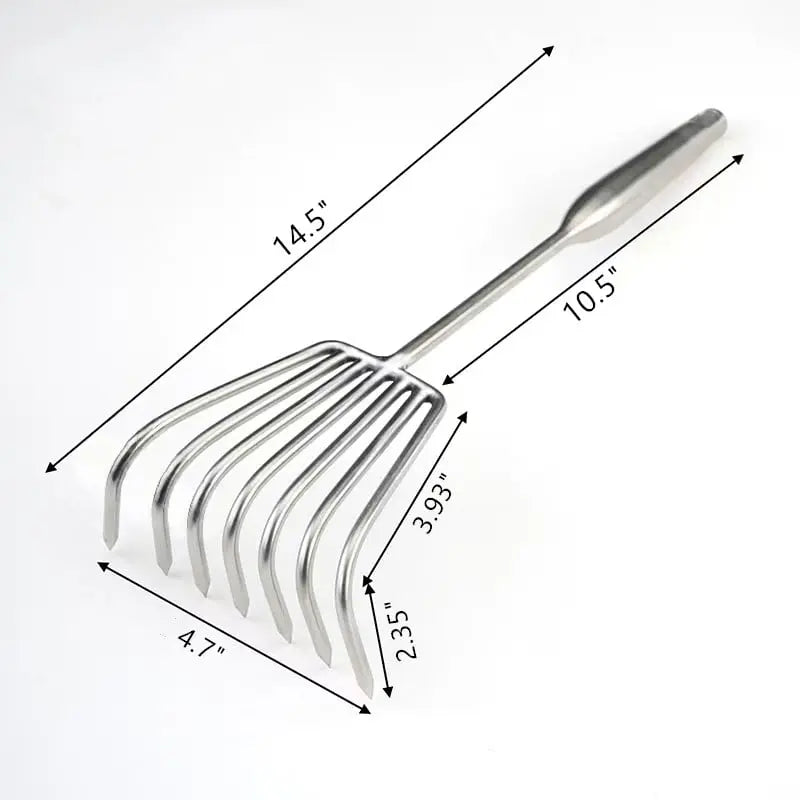 Stainless Steel Garden Hand Rake with Non-Slip Grip