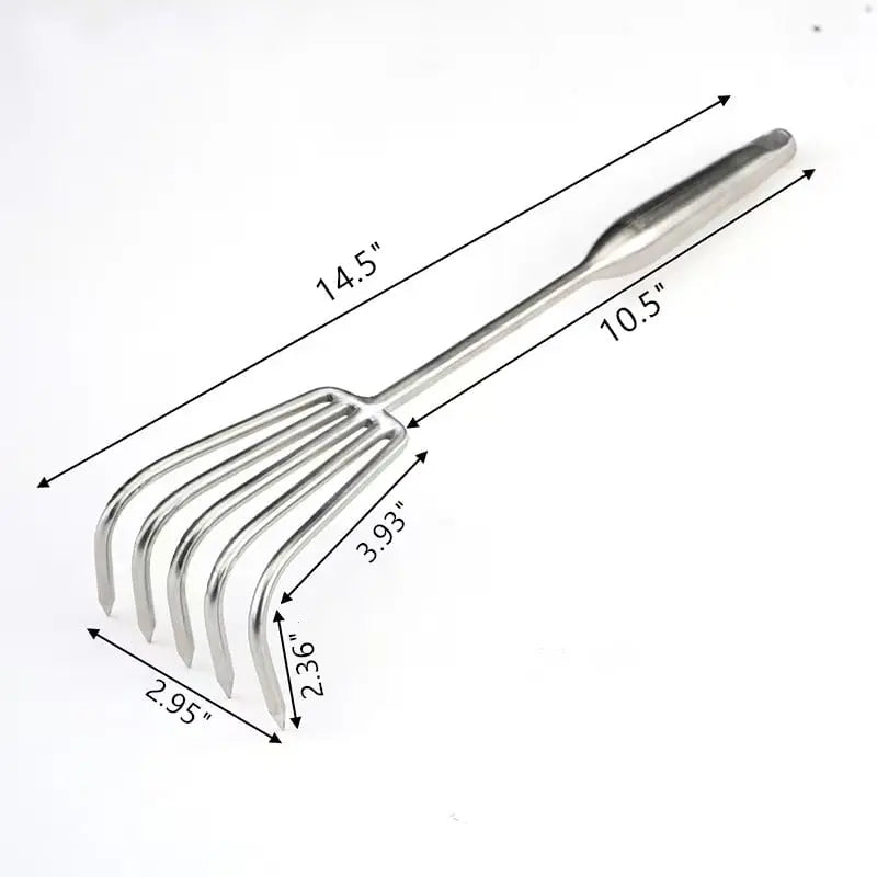 Stainless Steel Garden Hand Rake with Non-Slip Grip