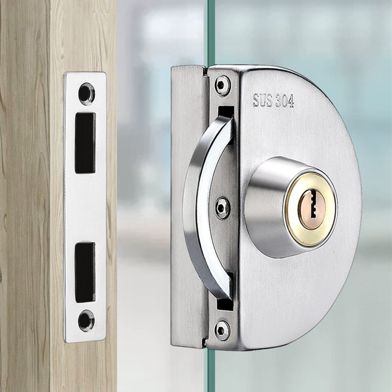 Stainless Steel Safety Glass Sliding Door Lock