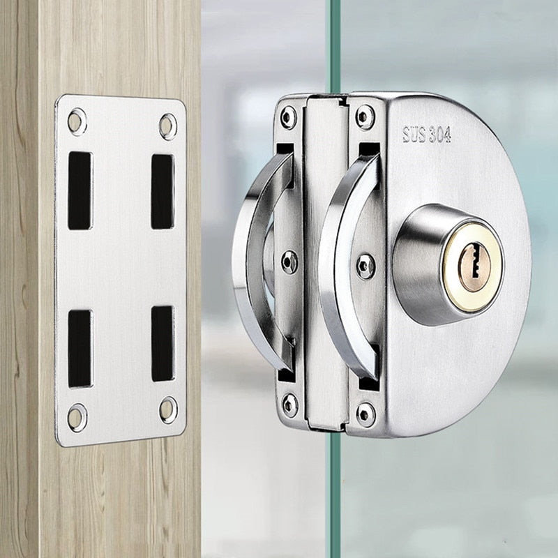 Stainless Steel Safety Glass Sliding Door Lock