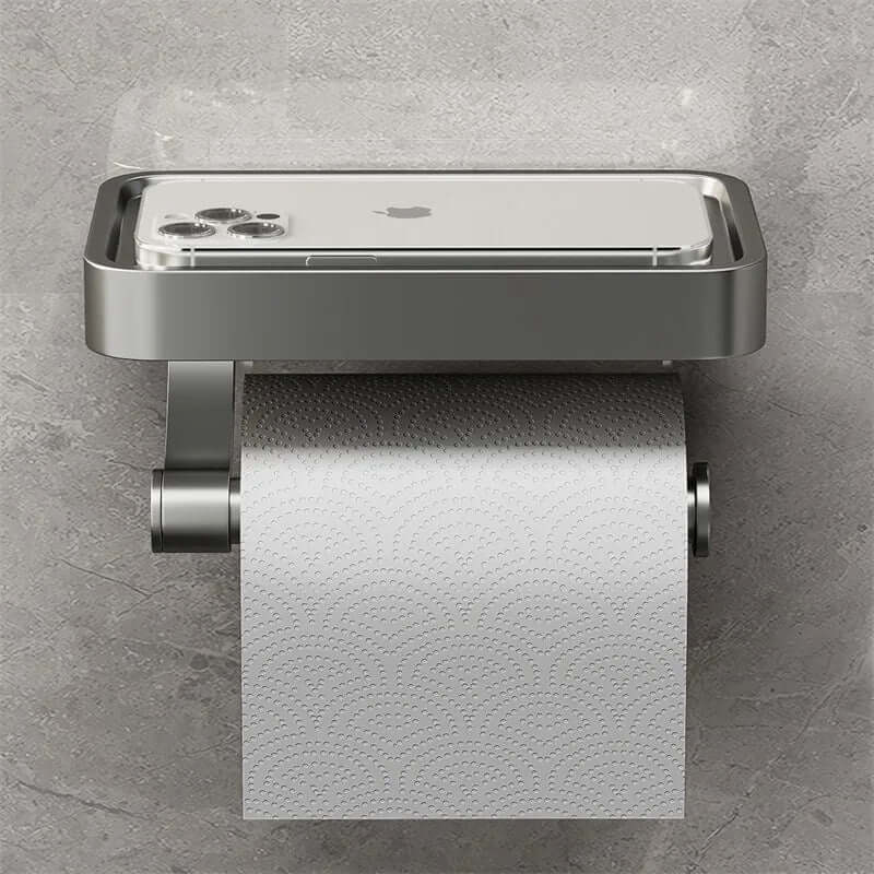 Stainless Steel Toilet Paper Holder with Shelf