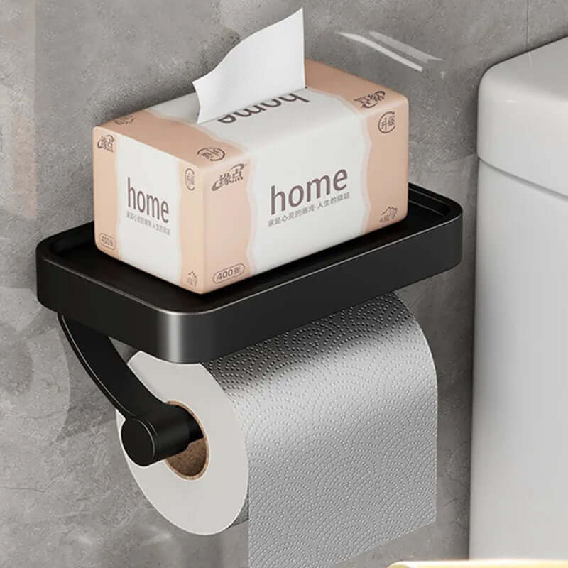 Stainless Steel Toilet Paper Holder with Shelf