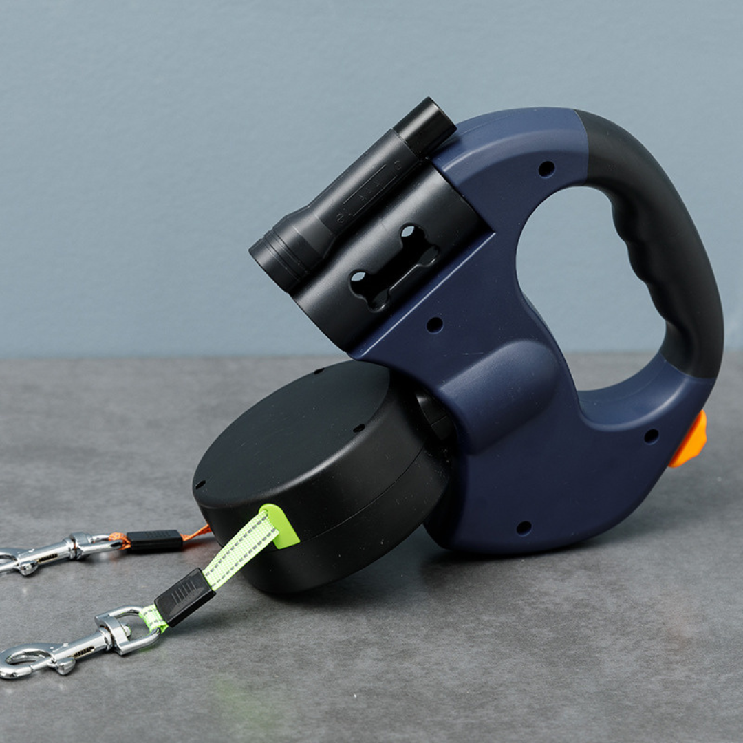Tangle-Free Dual Dog Leash with LED Light for Safe Walks